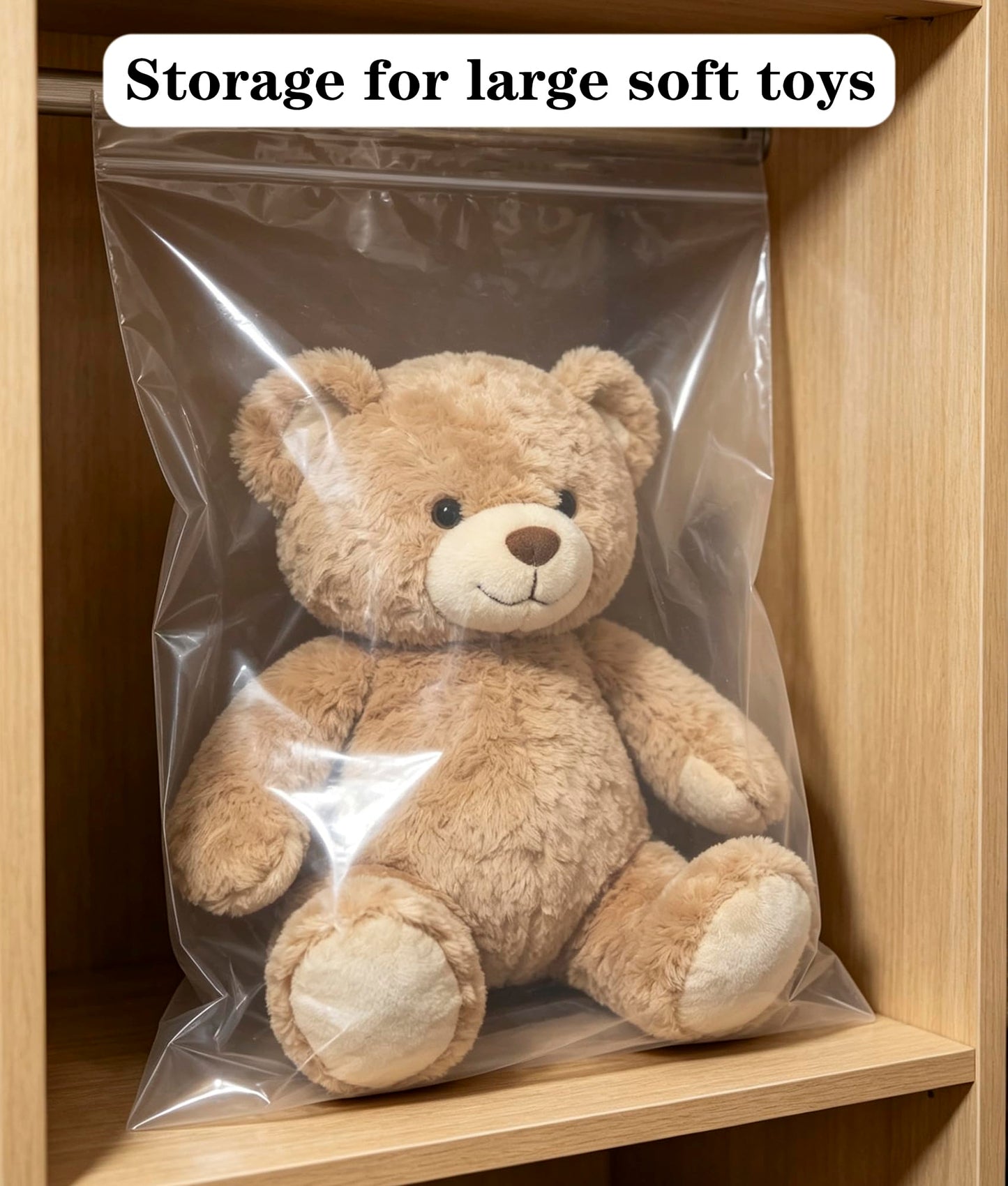 QISF 10 Pack Space-Saving Plastic Zip Bags,60 x 90 cm Large Clear Seal Bags Waterproof Luggage Organiser,for Travel, Office, Home Storage, Large Coats