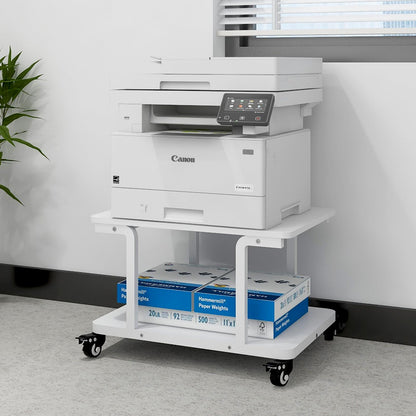 PUNCIA 2-Tier Laser Printer Stand with Storage Shelf Movable Copier Stand