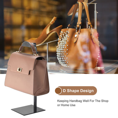 sourcing map Purse Display Stand Set 3 Pack Metal Adjustable Handbag Rack Single Hook Holder for Boutique Store - Black