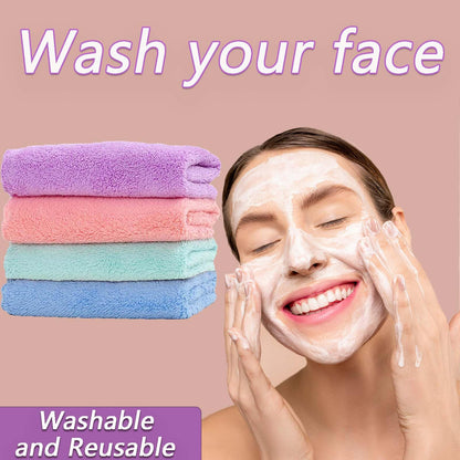 ZQuintuplian 4 Pack Face Cloths for Washing Face, Cleansing, Removing Makeup - Gym, Travel, Living Room