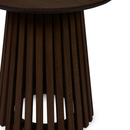 Julian Bowen Ollie Slatted End Table - Cocoa Oak, Brown - H45 x W45cm