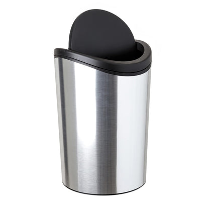 TATAY Bathroom Swing-Top Bin, 6 L, Compact Modern Design, 19 x 19 x 28 cm