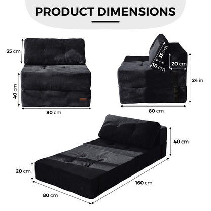 MAXYOYO Folding Sofa Bed, Convertible Sofa Bed with High-Density Support Foam, Portable 4 in 1 Fold Out Chair to Floor Lounger