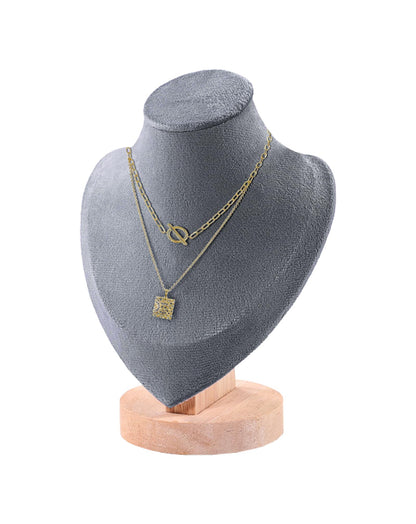 TINGSING Velvet Necklace Display Stand Jewelry Bust Display Stands