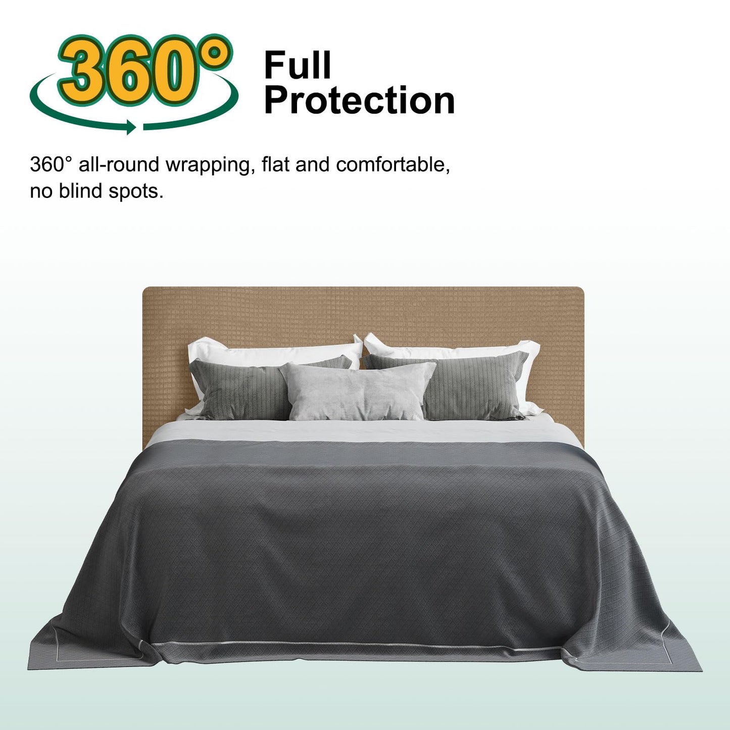 Bed Headboard Cover Dustproof Protector Jacquard Furniture Cover for 1.7-1.9m, Brown