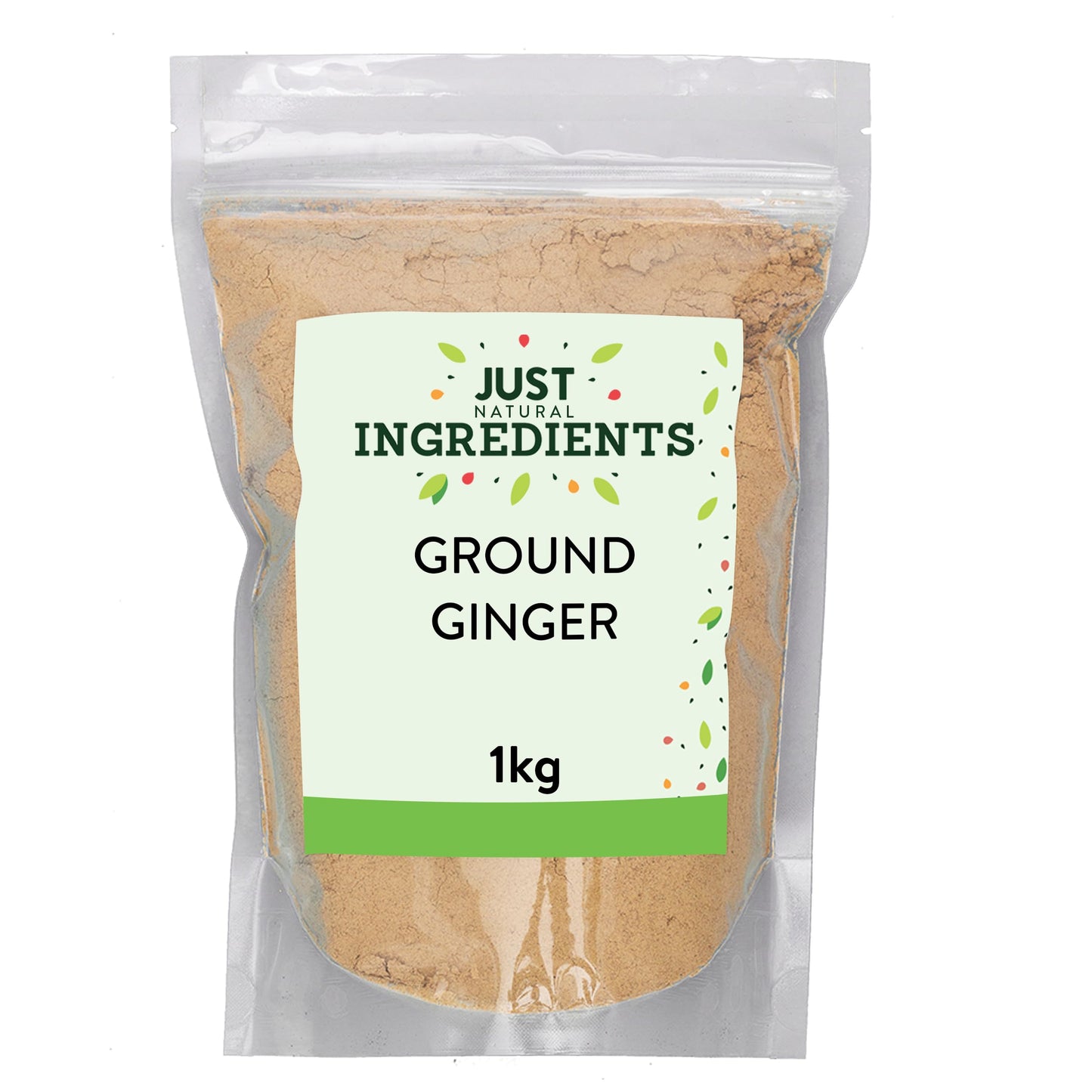 JustIngredients Premier Ginger Ground 1kg, Ginger Powder, Ground Spice for Cooking, Curry, Sauces, Seasoning, Herbal Supplement, Indian Spice