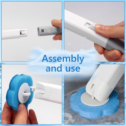 Disposable Toilet Brush 2 Pack Toilet Brush Disposable with 48 Replacement Sponge Brush Heads and Holder, Quickly and Hygiene Clean Toilets