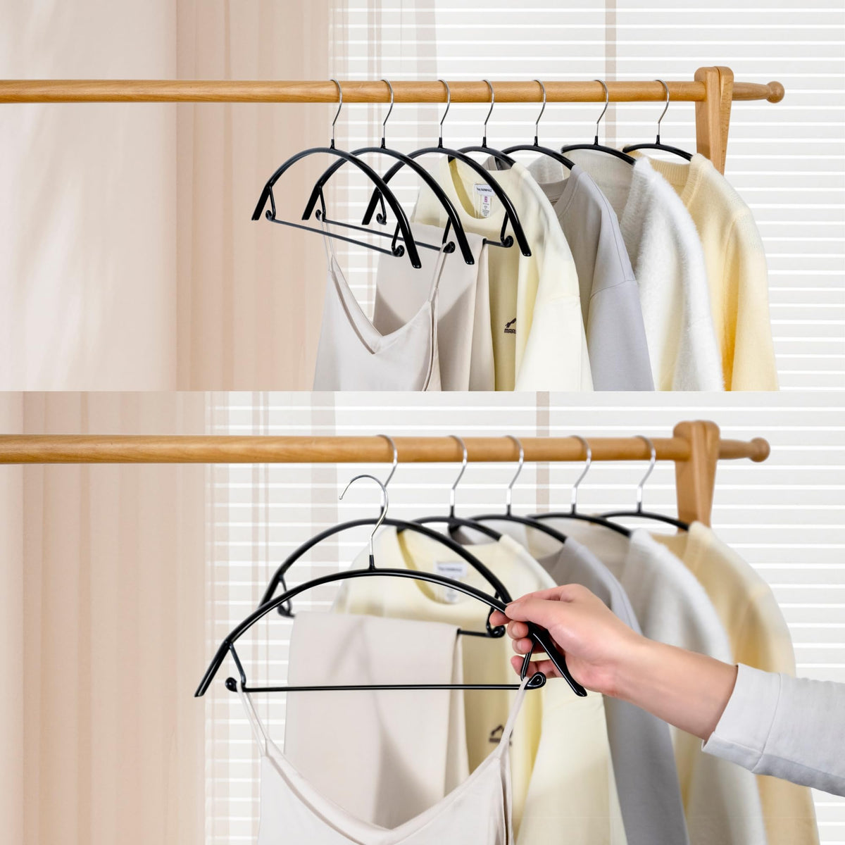 EssenFlolis 10 Pack No Shoulder Bumps Rubber Metal Coat Hangers