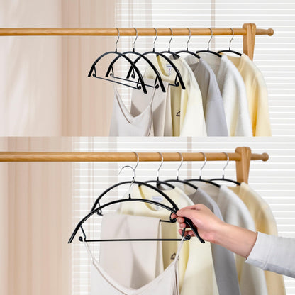 EssenFlolis 10 Pack No Shoulder Bumps Rubber Metal Coat Hangers