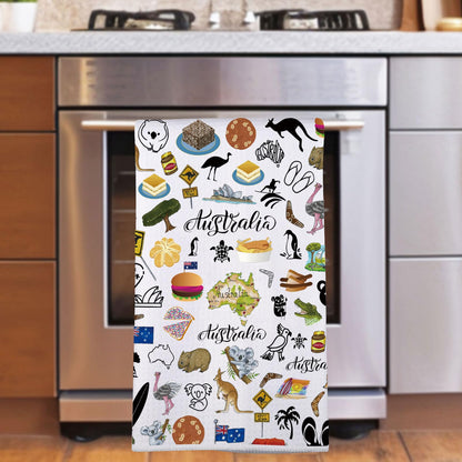 MYSOMY Australia Kitchen Towel Australian Kitchen Decor Australia Themed Gifts Australian Dish Towel Australia Housewarming Gift (Australia UK)