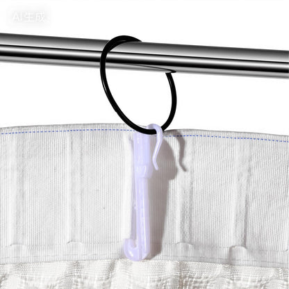 Sorcristy 50 Pcs 7cm Pinch Pleat Curtain Hooks White Plastic Adjustable Curtain Clips Rust Proof Drapery Pins for Window Door Shower Curtains