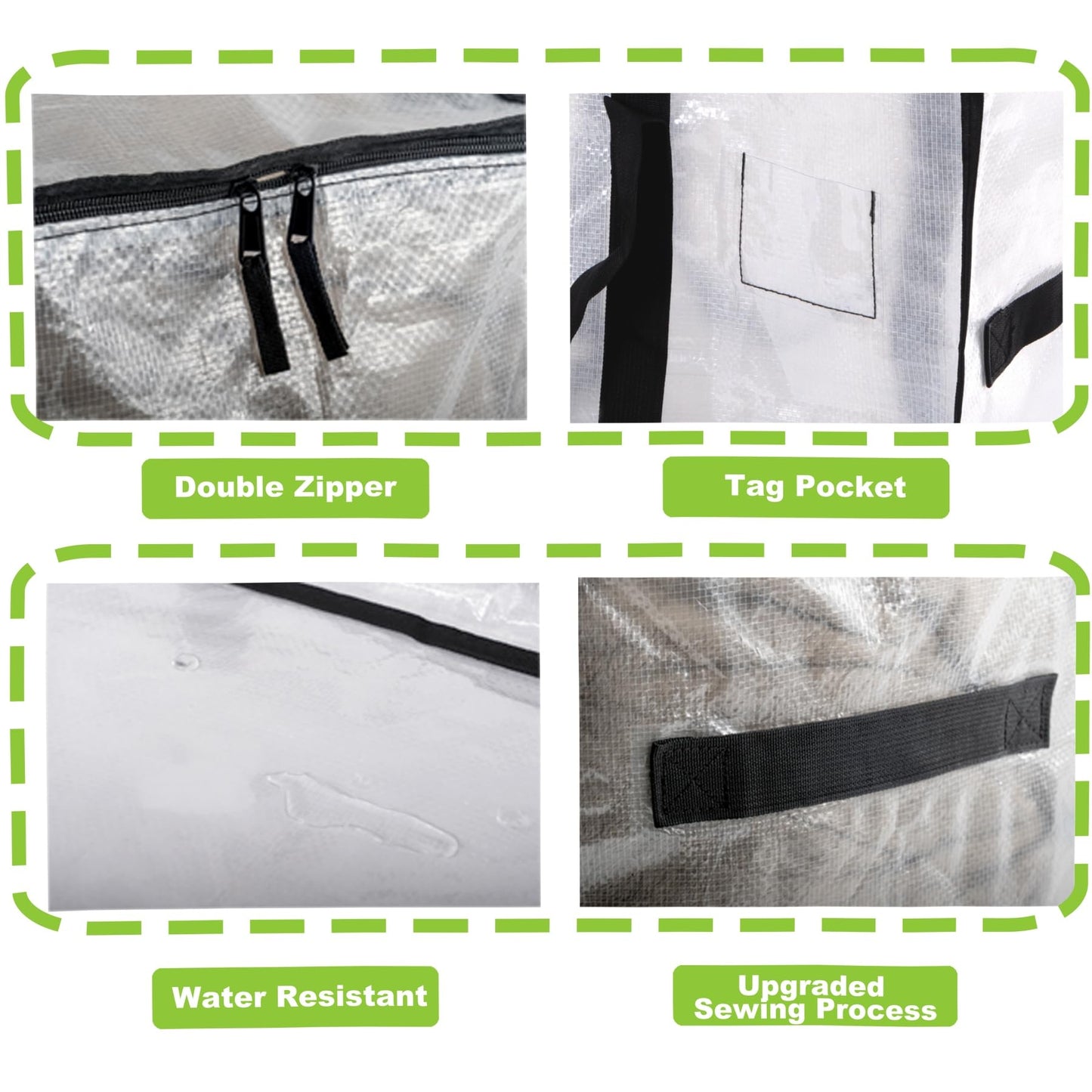 Meetall Extra Large Moving Bags with Zippers - 27x14x15 Inch Heavy Duty Storage Totes