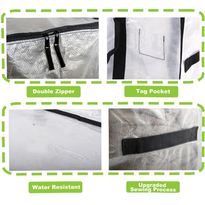 Meetall Extra Large Moving Bags with Zippers - 27x14x15 Inch Heavy Duty Storage Totes