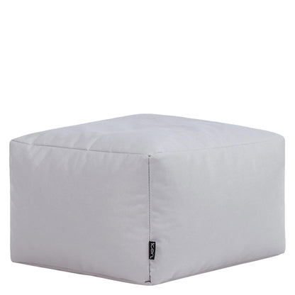 Bean Bag Bazaar Outdoor Bean Bag Footstool with Filling Included, Grey