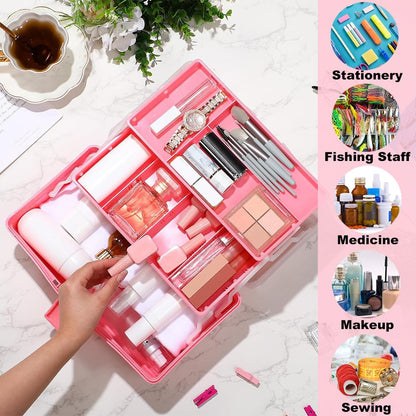 3 Layers Art Storage,Medical Box,Plastic Craft Storage Boxes with Compartments,Craft Box Storage Caddy,Art Storage Box,Craft Organiser for