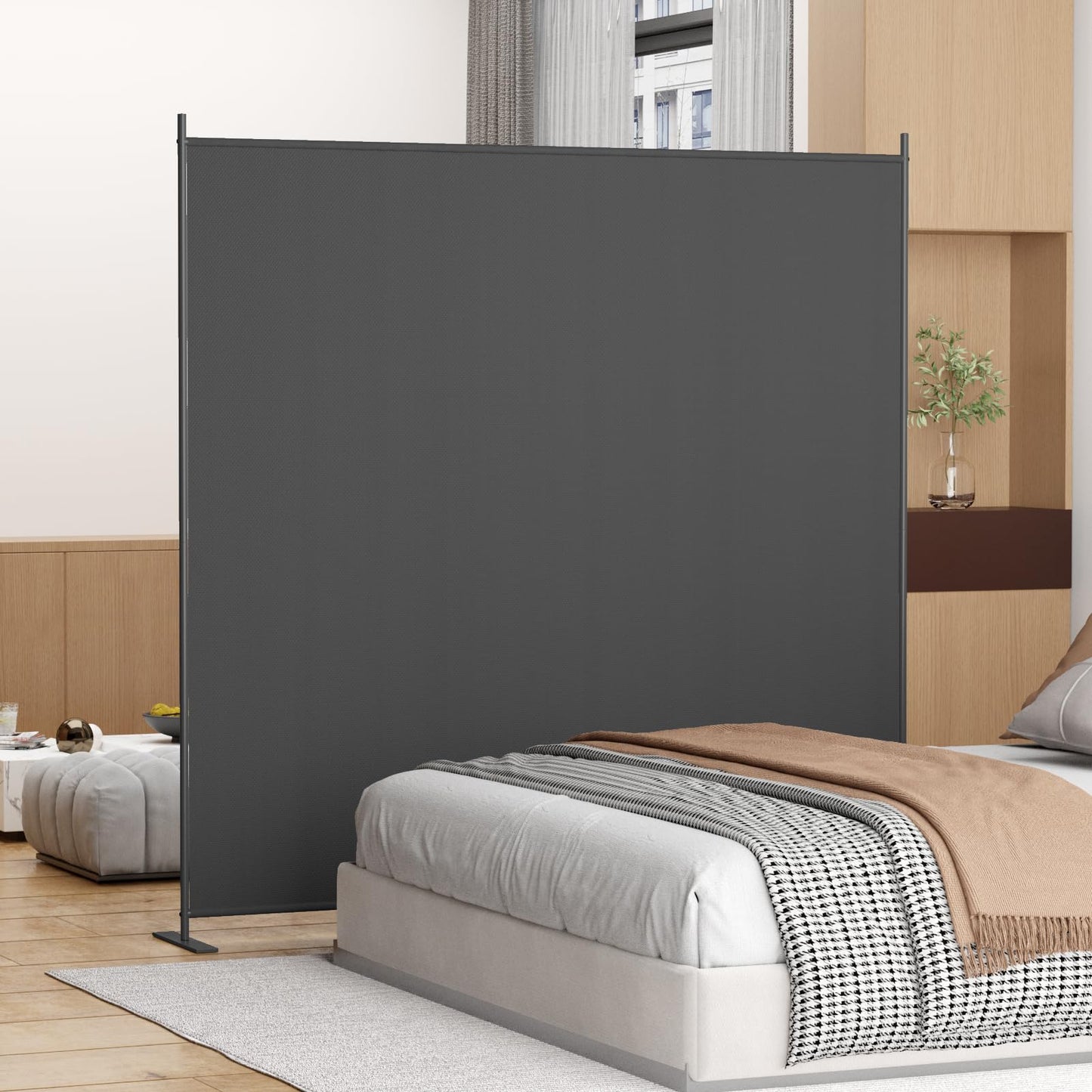 Helios&Hestia 1-Panel 6 ft Tall Indoor Folding Room Divider, Portable Privacy Screen, Freestanding Partition Separator