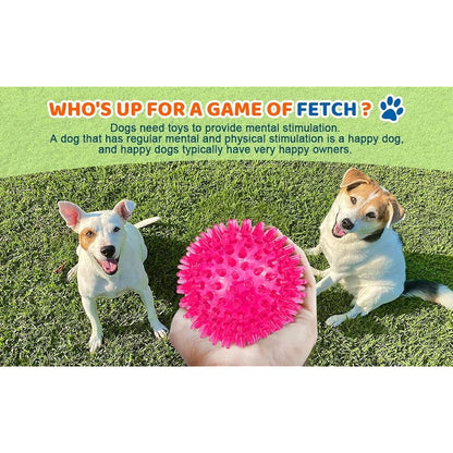 Petizer 3-Pack 6.5cm Squeaky Ball Toys for Dogs - Chew Spiky, Floatable Pool Toy, Toss Fetch for Puppy, Rubber TPR, Teeth Cleaning, Boredom Relief for Small and Medium Dogs