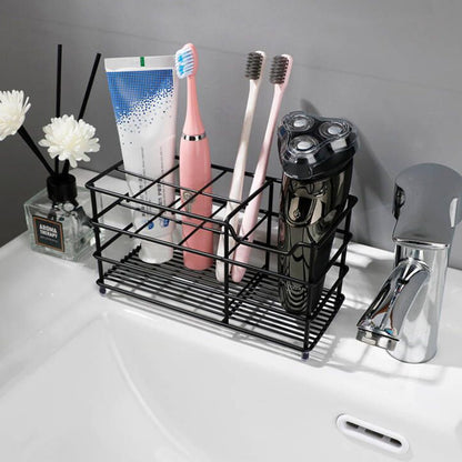 Winlauyet Stainless Steel Toothbrush Holder with 7 Slots – Stand/Wall-Mounted Bathroom Organizer for Razors, Shavers, Combs