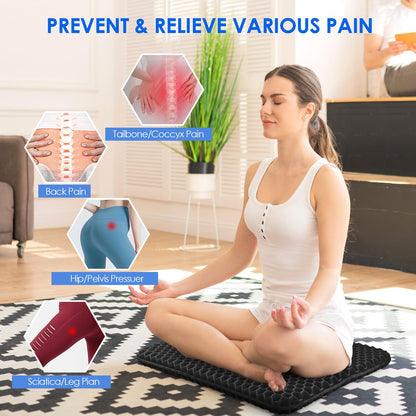 wiksite Gel Seat Cushion, Honeycomb Design Double Thick Gel Cushion with Cloth Cover Ergonomic & Cool Seat Cushion for Home Office Chair Car