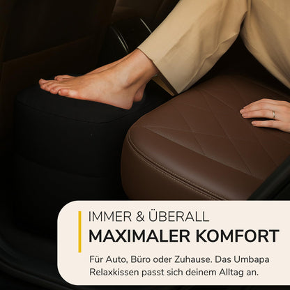 UMBAPA® Inflatable Footrest Deluxe Bundle for Adults - Inflatable Footrest + Cover + Pump | For Air Travel, Car & Train |