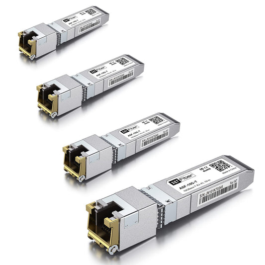 4-Pack 10Gb SFP+ RJ45 Transceiver, 10Gbase-T SFP+ Ethernet Module Support 10G/5G/2.5G/1.25G, Marvell 113C-Chip, Compatible with Cisco SFP-10G-T-S,