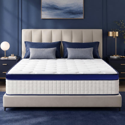 L'AGRATY Single Mattress, Hybrid Memory Foam Mattress 7 Zone Orthopedic Pocket Sprung,Pressure Relief Motion Isolation Medium Firm 90x190x22cm