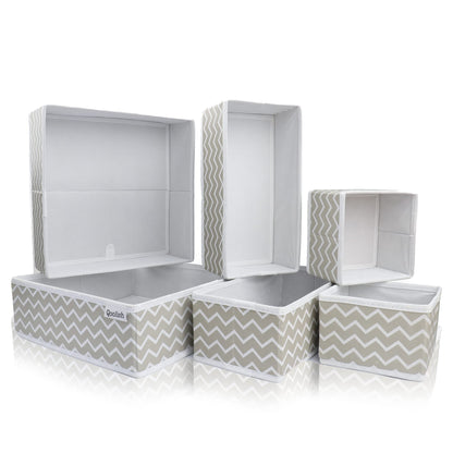 Qoolish Drawer Organiser Set of 6 Sturdy Draw Organizer to sort Your bedroom, Wardrobe and Drawer