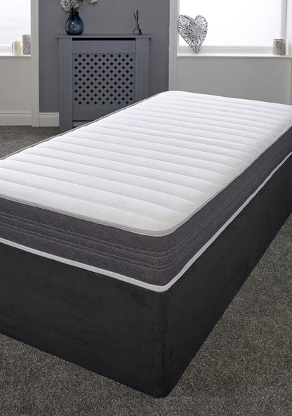 Extreme Comfort Sirocco Airflow Grey 18cms Deep Hybrid Spring & Memory Fibre Mattress, 3ft Single (3ft x 6ft3, 90cm x 190cm)