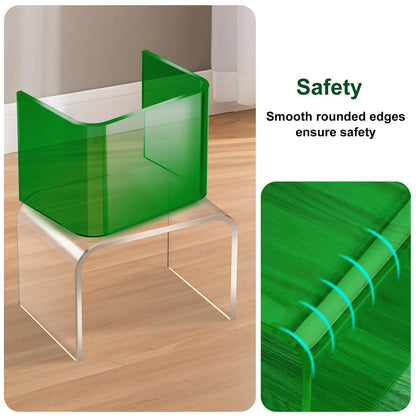 PFOIBOU Acrylic stool,Clear Step Stool, Acrylic Shower Stool, Bathroom Stool for Kitchen, Bathroom,House, Load Capacity to 114 kg
