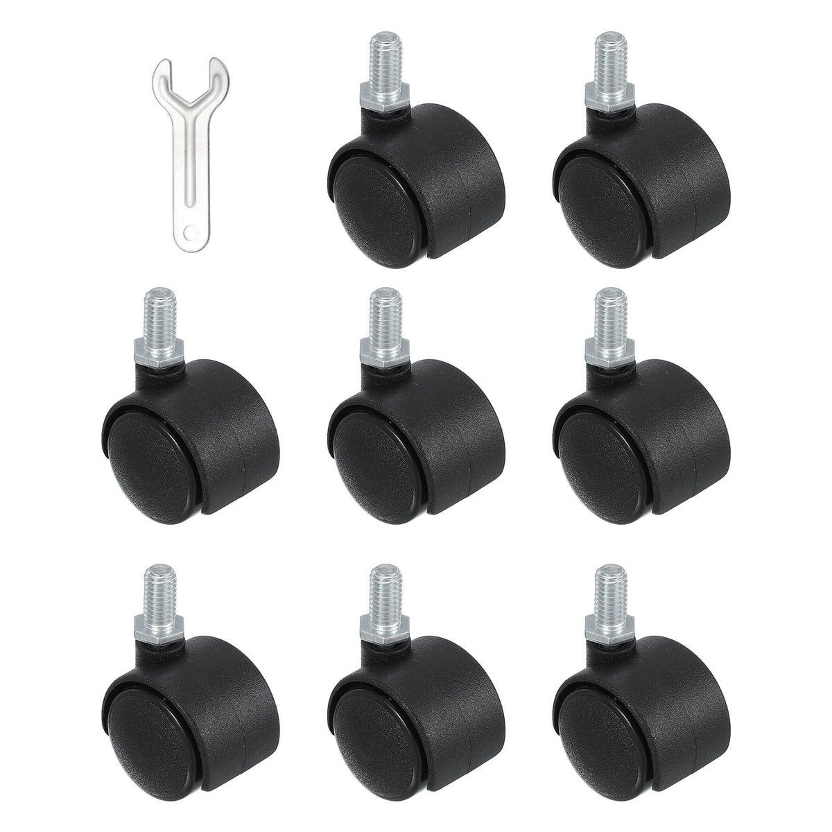 PATIKIL Office Chair Wheels Replacement 1", 8 Pcs Nylon Heavy Duty Office Furniture Casters Wheels with Wrench Universal Wheel for Hardwood Floor
