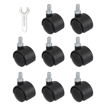 PATIKIL Office Chair Wheels Replacement 1", 8 Pcs Nylon Heavy Duty Office Furniture Casters Wheels with Wrench Universal Wheel for Hardwood Floor