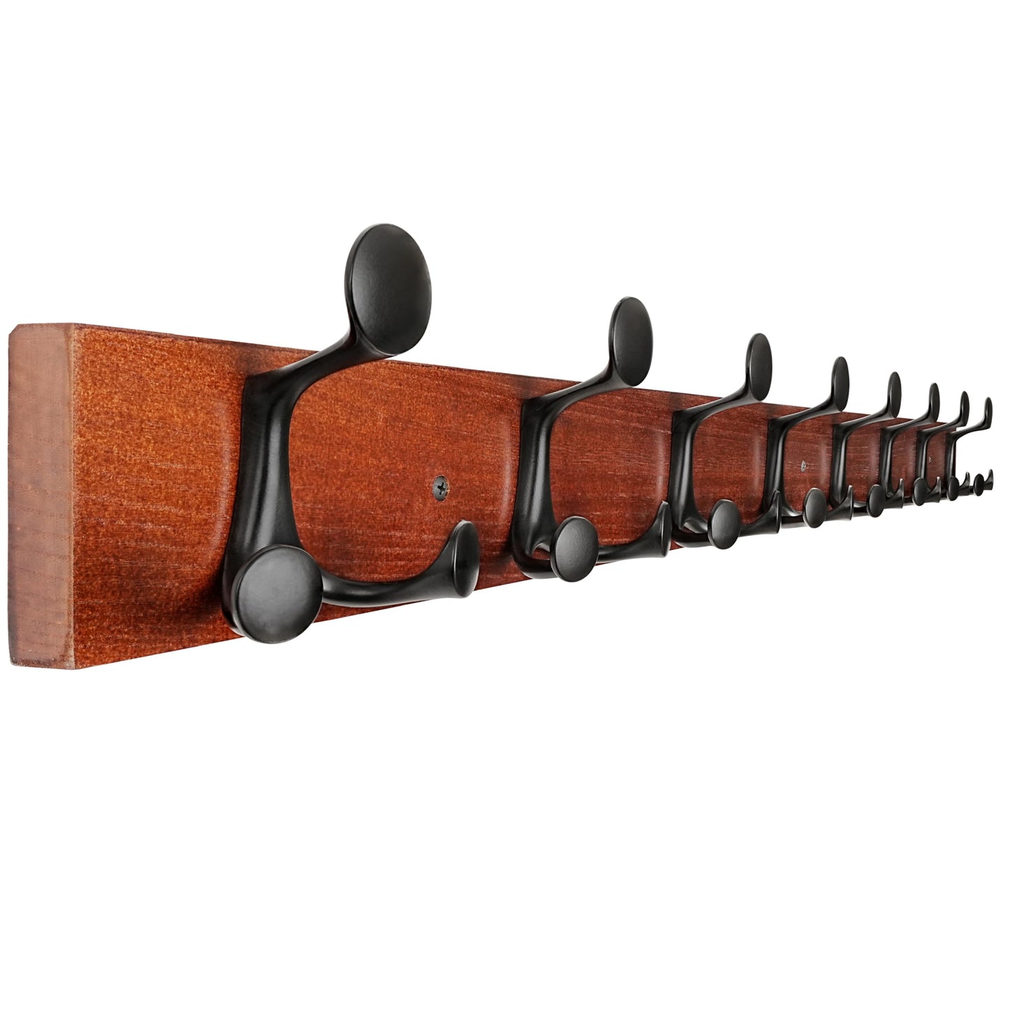 SKOLOO 109 cm Cherry Wood Coat Rack Wall Mount with 8 Triple Hooks - Ideal for Family Entrances, Classrooms, and Pet Supplies Storage
