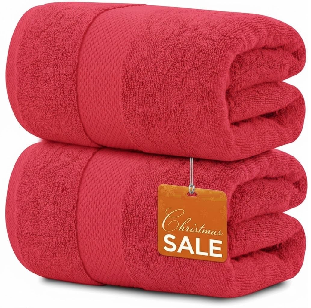 SBZ 2 Pack Extra Large Jumbo Bath Sheet 100% Egyptian Cotton Super Soft Luxury Premium Quality Towels 600-GSM Quick Dry Highly Absorbent 100 x 200 cm