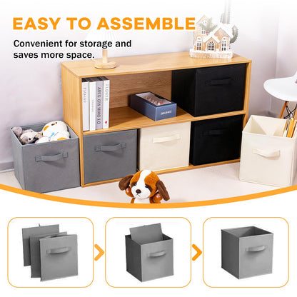 LLHONG 6 Pack Collapsible Cube Storage Boxes, Foldable Storage Cubes