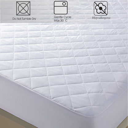 Linen Home Mattress Protector Single Bed (90x190cm) 40cm Extra Deep Mattress Protector, Premium Quality Microfiber Mattress Topper Anitdust mites