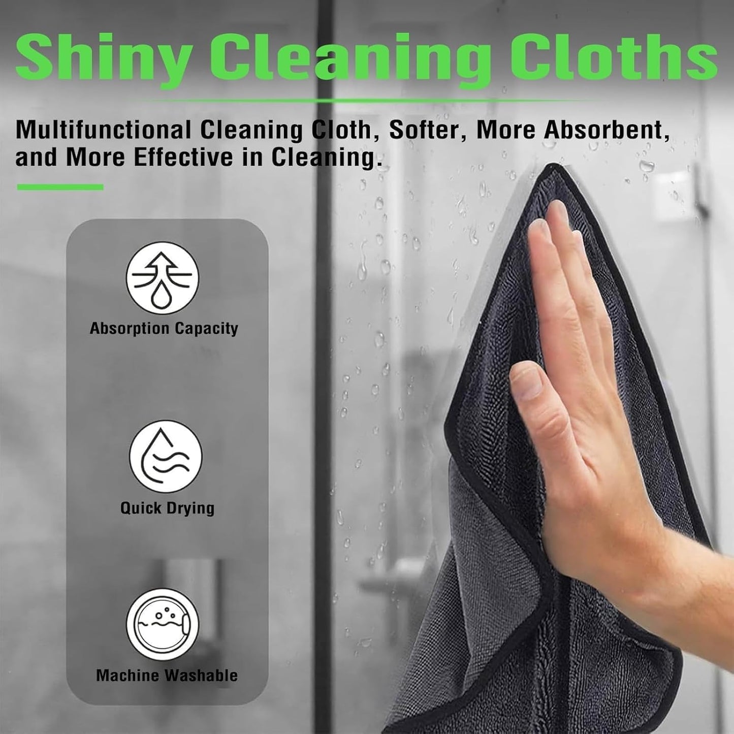 Deedlite Shiny Bath Wipes Drying Towel for Bathroom - Shiny Bath XXL Drying Towel, Microfiber Bath & Kitchen Towels, Super Absorbent Quick Dry