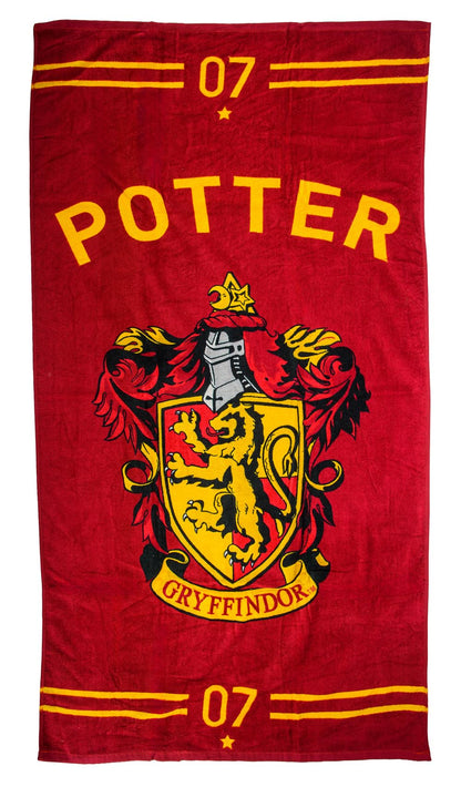 Harry Potter Towel - Gryffindor Quidditch House Crest Design - Red Gold Potter 07 - Beach Bath - HP Gifts for Kids Adults Men Women