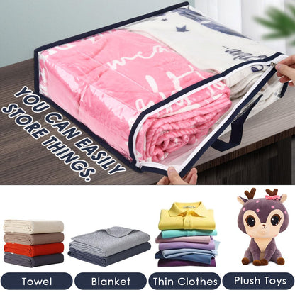 TMBMLPP Clear PVC Clothes Storage Bags, 6pcs Clothes Storage Bags with Zips, Clothes Storage Bag Organizer with Reinforced Handle
