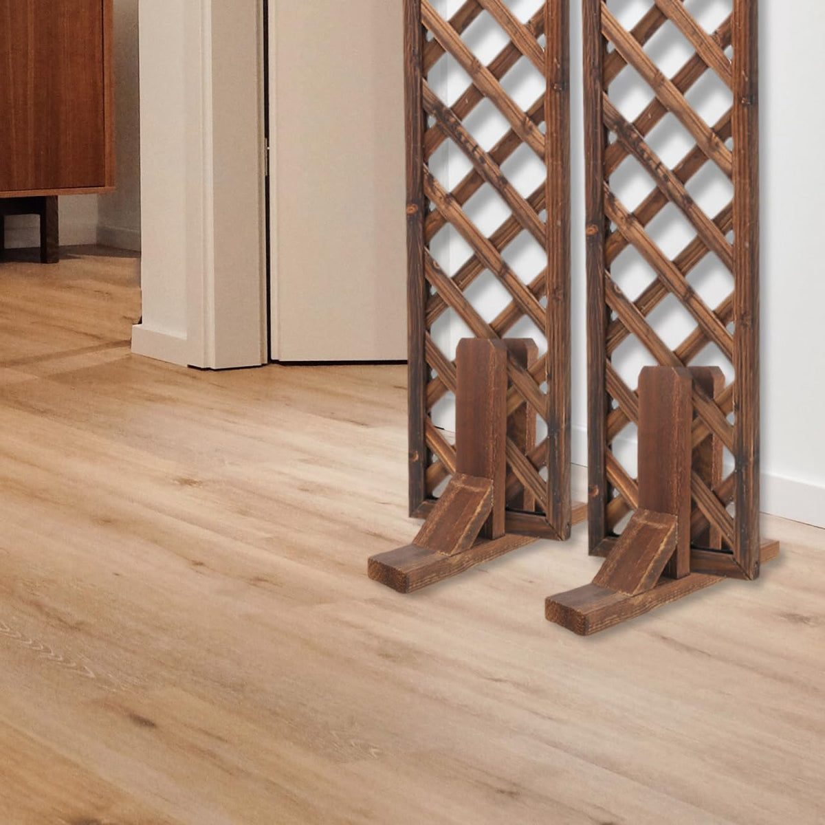 ABOOFAN Wooden Screen Base Room Divider Stand 13.58 inch Solid Freestanding Fence Panel Support Bracket Detachable Wooden Stand for Indoor and