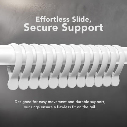 U-Shaped Shower Curtain Rod, 70 x 165 x 70 cm, Wall Mounted, Corner Shower Rod, No Ceiling Bracket, Powder-coated Steel, White