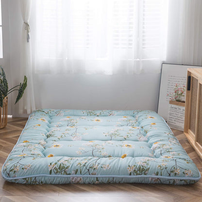 MAXYOYO Japanese Floor Futon Mattress, Thicken Tatami Mat Sleeping Pad Foldable Roll Up Mattress Dormitory Mattress Pad Floor Lounger Pillow Bed