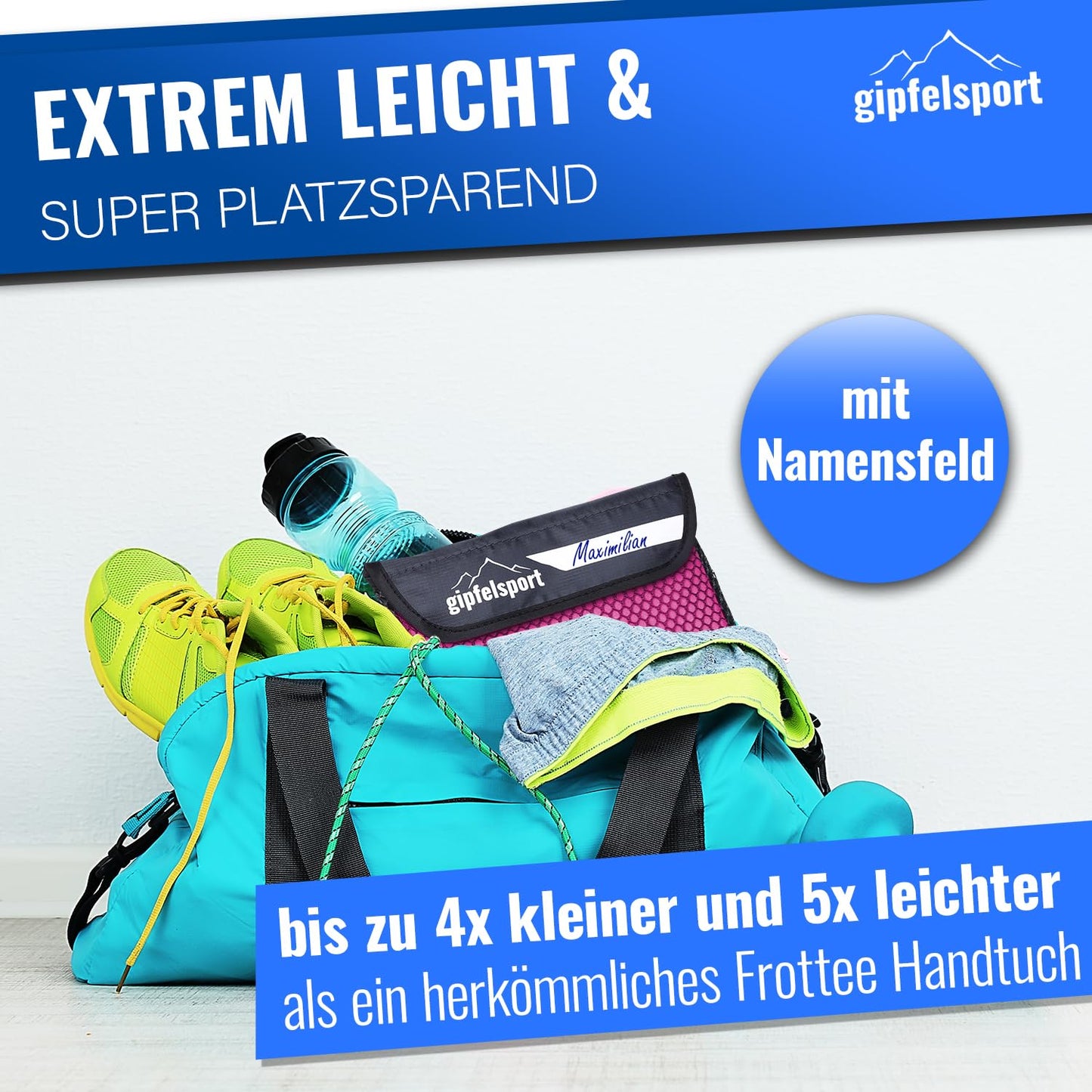 gipfelsport Microfibre Towel 1x L(140x70cm) Fuchsia