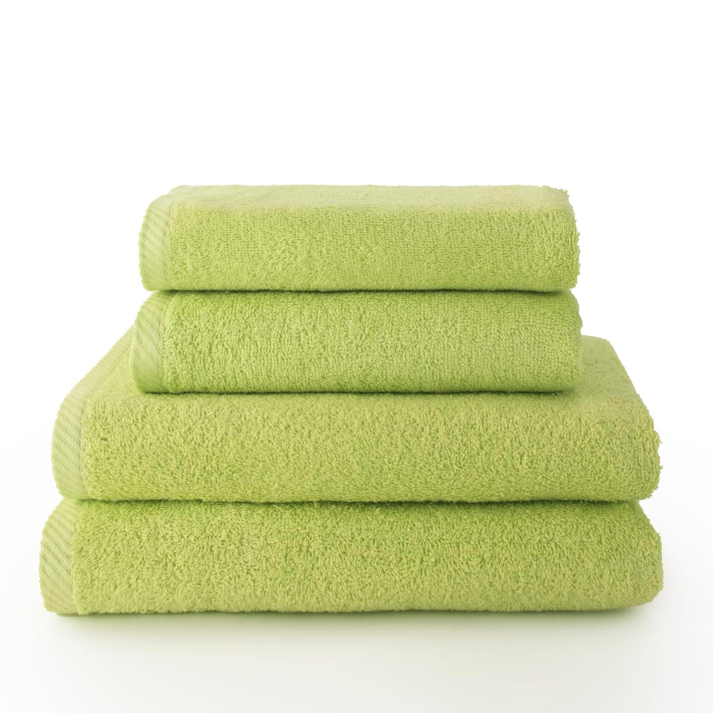 Top Towel - Plus - Large Bath Towels - Bathroom Towels - 2 Hand or Sink Towels + 2 Bath Towels - 100% Cotton - Lime