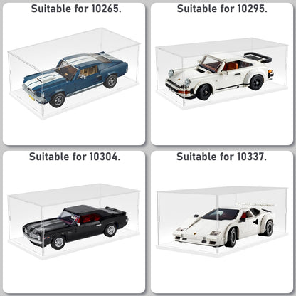Nynelly Acrylic Display Case for Lego Cars Model Cars for Lego Mustang 10265 Porsche 911 10295 10304 10337 10353 42176