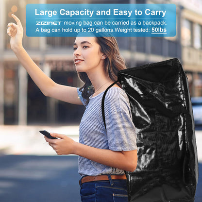 Moving Bags 4 Pack 90L Heavy Duty Extra Large Clothes Packing Boxes Black