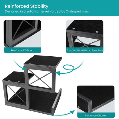 ELITEROO Wood Desktop Shelf, 3 Tier Desk Shelves Small Bookshelf Organizer, Office Storage Rack and Cubicle Organizers Accessories for Dorm Office
