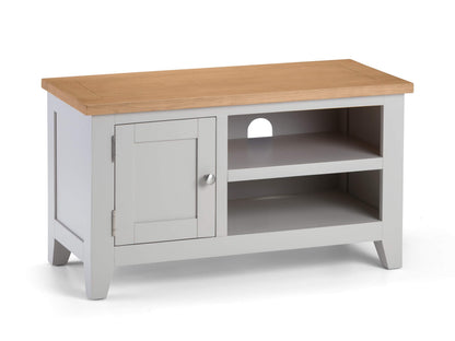 Julian Bowen Richmond TV Unit for up to 65" TVs, Grey/Oak - H50 x W91cm