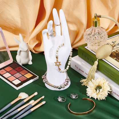 PH PandaHall Female Mannequin Hand Display, Ring Display Holder Stands White Glove Display Rack Bracelet Holder for Ring Bracelet Watch Jewellery