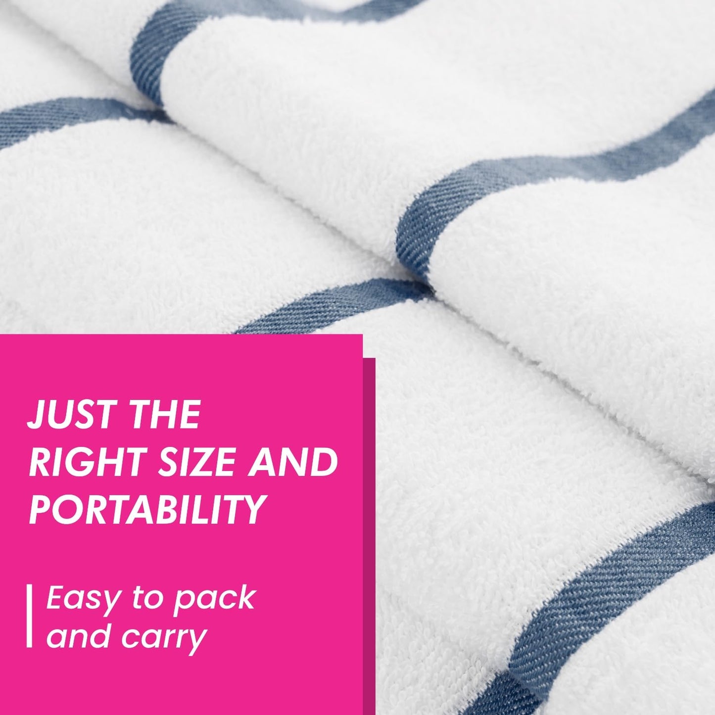 CASA COPENHAGEN Cabana Pool 4-piece set of large bath towels, 76x152 cm, 550 GSM, designed in Denmark, made from soft Egyptian cotton for bathroom
