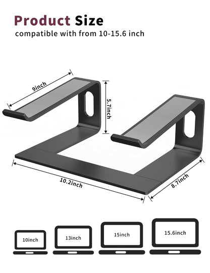 ALASHI Laptop Stand for Desk, Aluminum Computer Riser, Ergonomic Notebook Holder, Detachable Metal Laptops Elevator